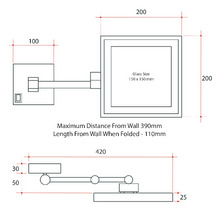 Ablaze LED 200mm 3x Magnification Shaving Mirror